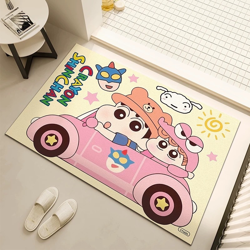 Cartoon Bathroom Floor Mats, Strong Water-Absorbent Soft Diatom Mud Floor Mats, Household Bathroom Door Wear-Resistant Anti-Slip Foot Mats