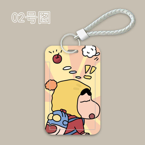 Crayon Shin-chan cartoon cute card set campus card student meal card access card bus card factory brand protective shell lanyard