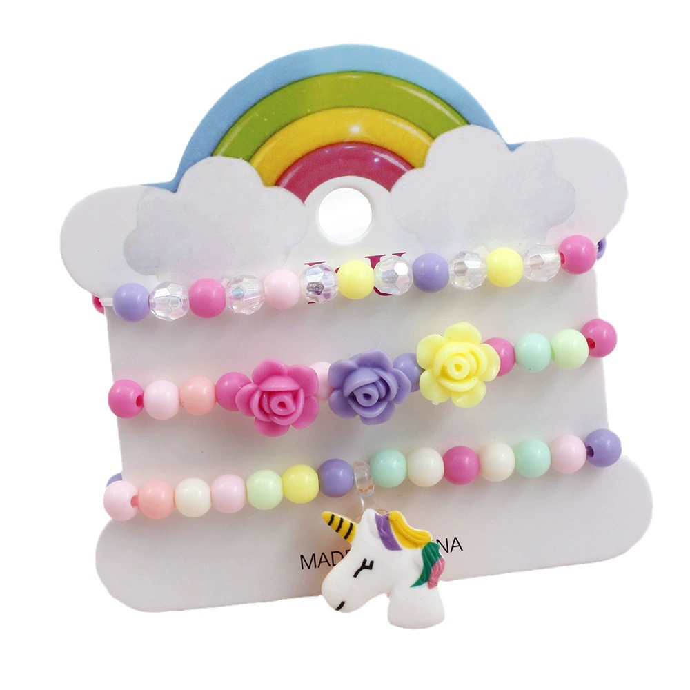 Children's set, beaded bracelet, acrylic accessories, accessory