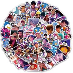 60张亚马逊KPOP恶魔猎人贴纸韩国偶像电影防水水瓶笔记本电脑贴画