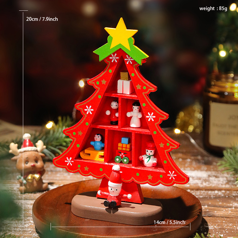 Escritorio árbol de Navidad de madera hogar mini árbol de Navidad decoración regalo pequeño decoración de Navidad nuevo transfronterizo