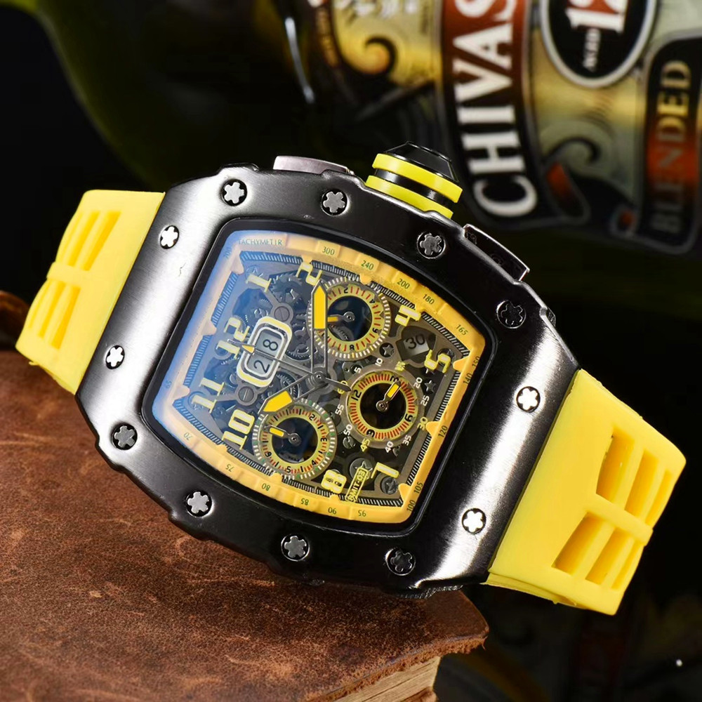 Cross-border foreign trade Richard multi-functional six-pin barrel quartz watch men's watch women's factory in stock wholesale