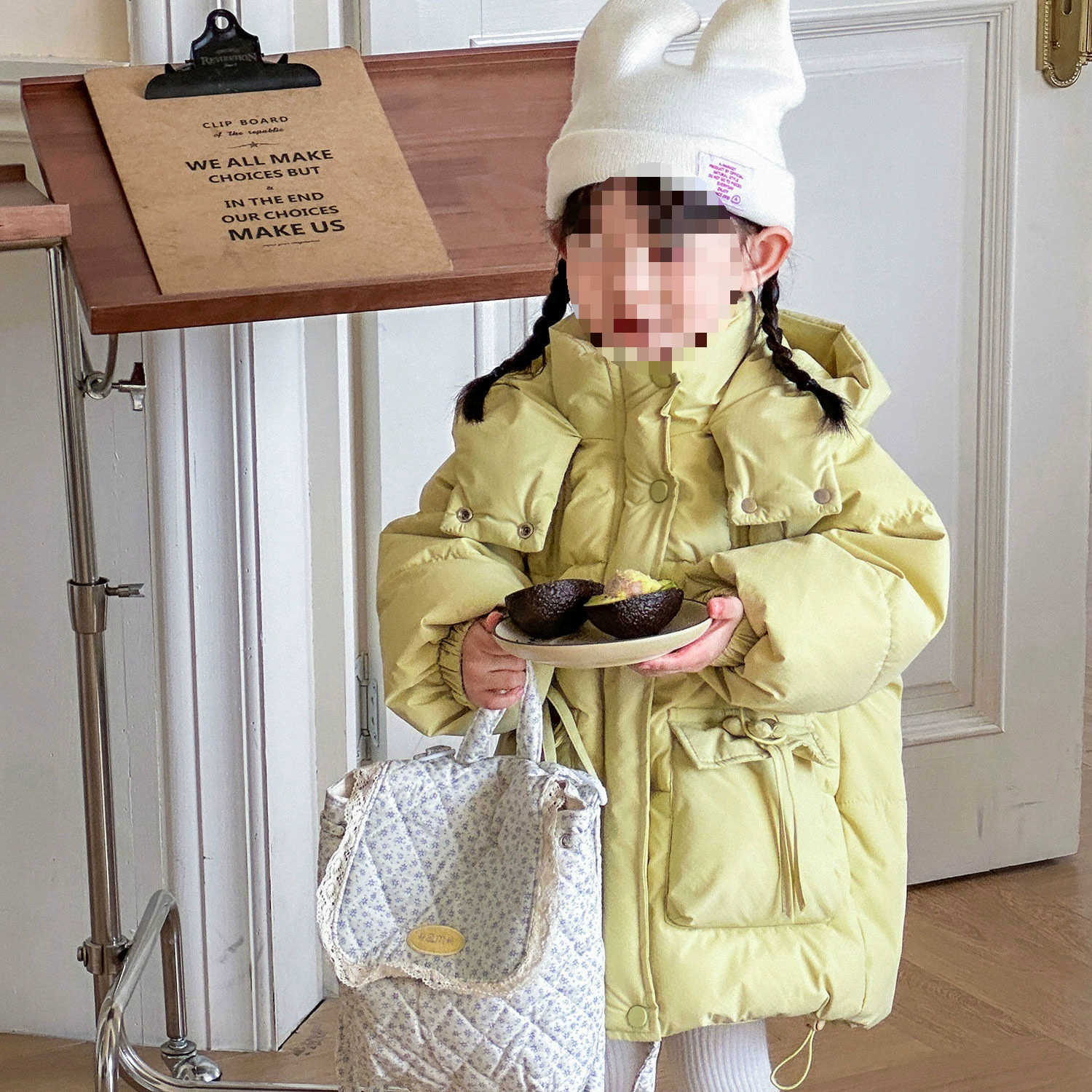 Children's long down jacket, mid-length, western style, increased thickness