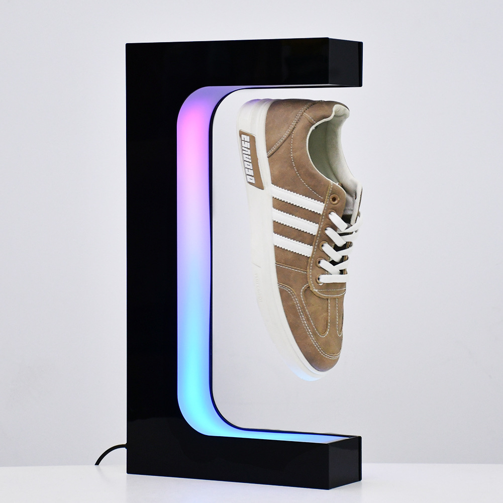Soporte de Exhibición Giratorio con Levitación Magnética para Zapatos, de Acrílico, con Luz LED, para Comercio