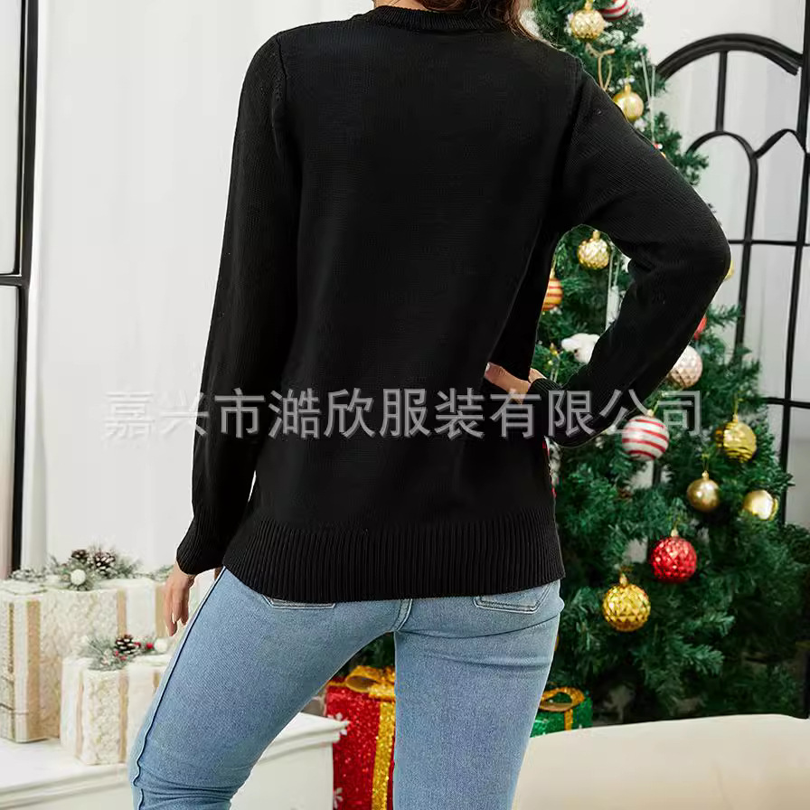 Fashionable knitted bottoming sweater Amazon autumn winter Christmas cross-border new pullover pet jacquard sweater women's clothing