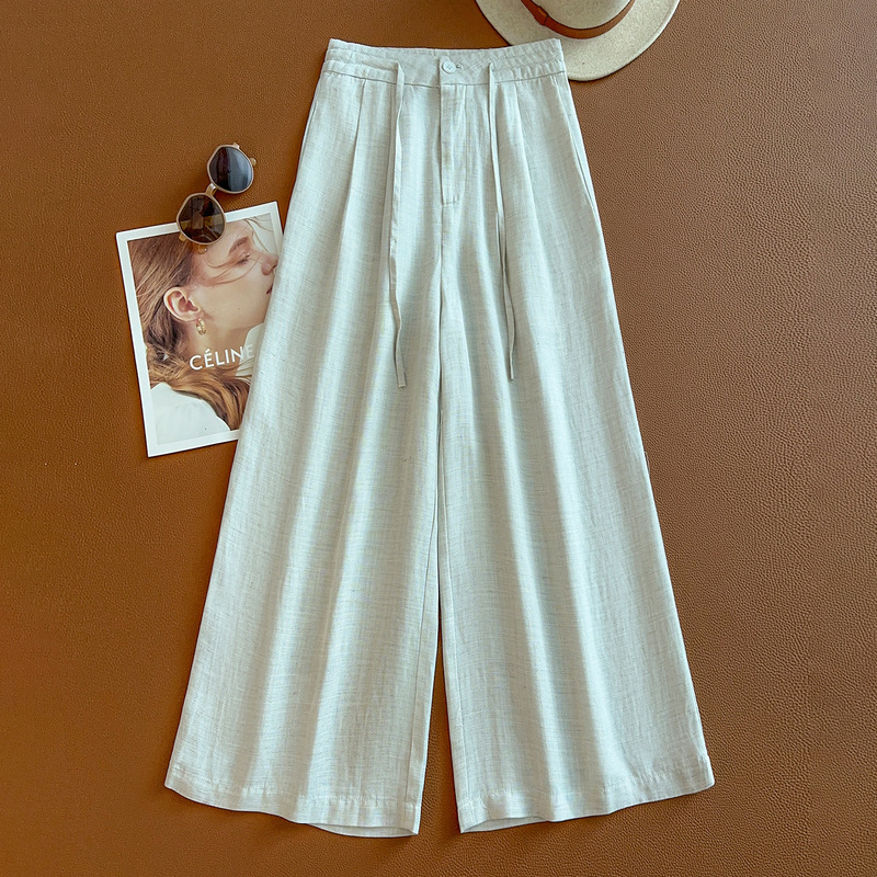 Tencel Linen Wide-Leg Pants for Women, Summer Thin Style, 2026 New Model, Loose Fit for Pear-Shaped Body, Slimming Casual Cropped Straight Pants Tencel Linen Wide-Leg Pants for Women, Summer Thin Style, 2026 New Model, Loose Fit for Pear-Shaped Body, Slimming Casual Cropped Straight Pants