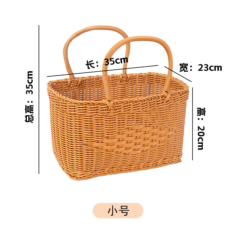 Cestas de picnic de tela de tela china, cestas de compras, cestas de almacenamiento de mano, cestas de recolección de frutas