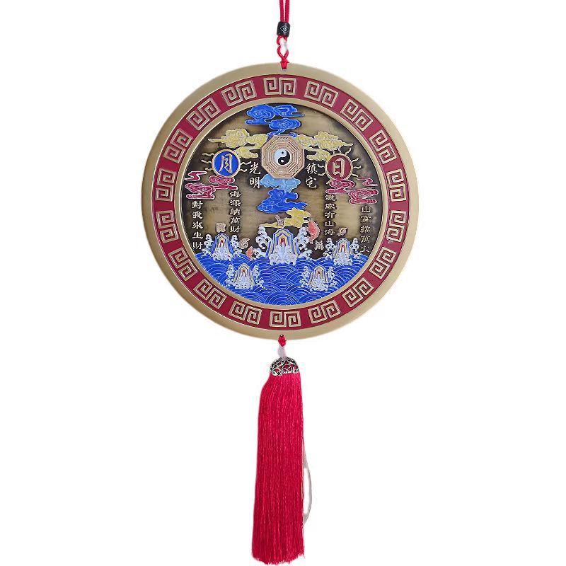 황동 페인팅 산하이 타운 천관 축복 장식품 입체 부조 사수 홈 크래프트 장식품