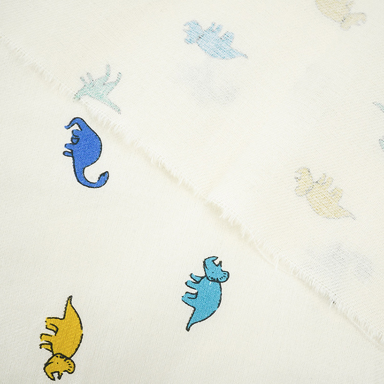 Roll textiles al por mayor 40s dinosaurios dibujos animados patrón de impresión digital ropa de algodón