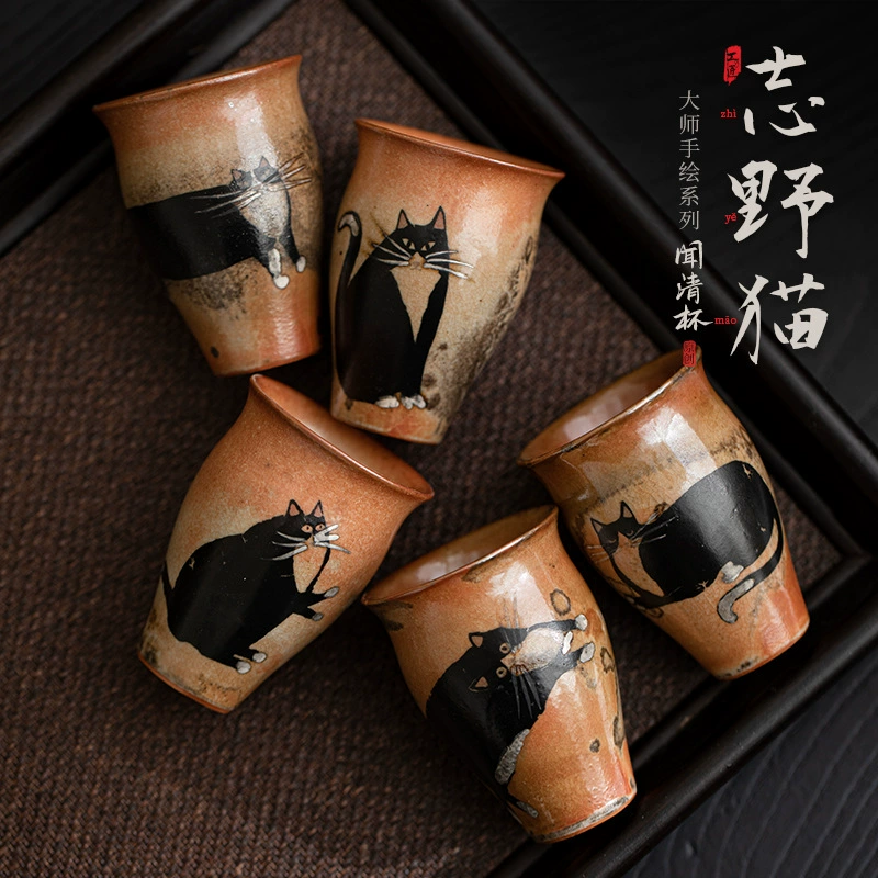 Дуньхуа Чжиye Котл CeramicTea Cup Handmade Classic Cup Silver Cup Home Retro Kung Fu Tea Sweet Cup Single Cup
