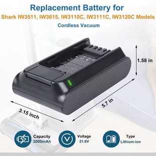 For Shark/Shark Iw3511, Xbtr625Ks, Xbtr625Kdceu Vacuum Cleaner Battery
