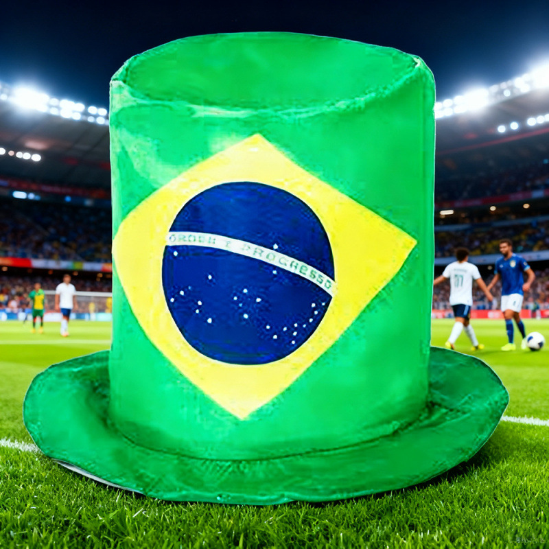 Sombrero de Animación con Bandera de Terciopelo Decorativo para Eventos Deportivos y Fiestas image 2
