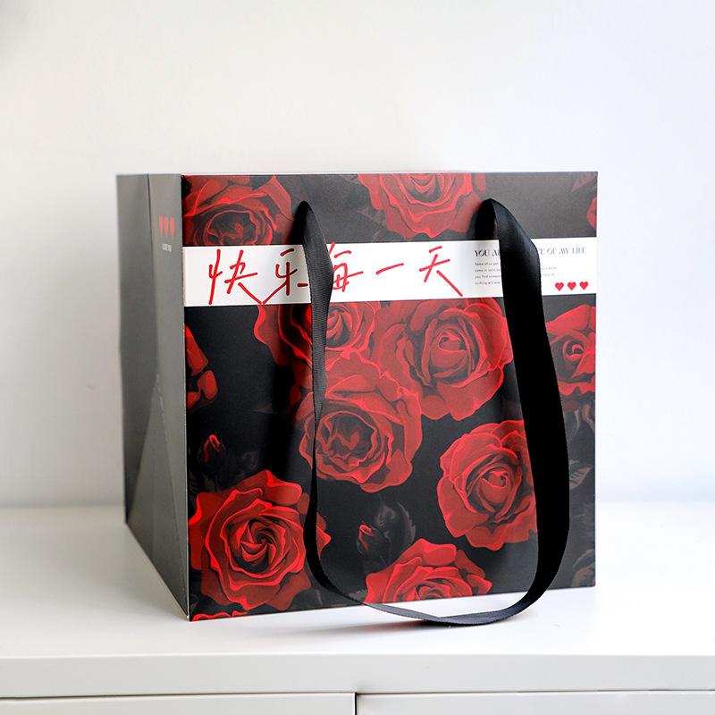 Huaxi suave bolsas de rosa materiales de embalaje de flores de regalo cuadrado de San Valentín bolsas de regalo de flores