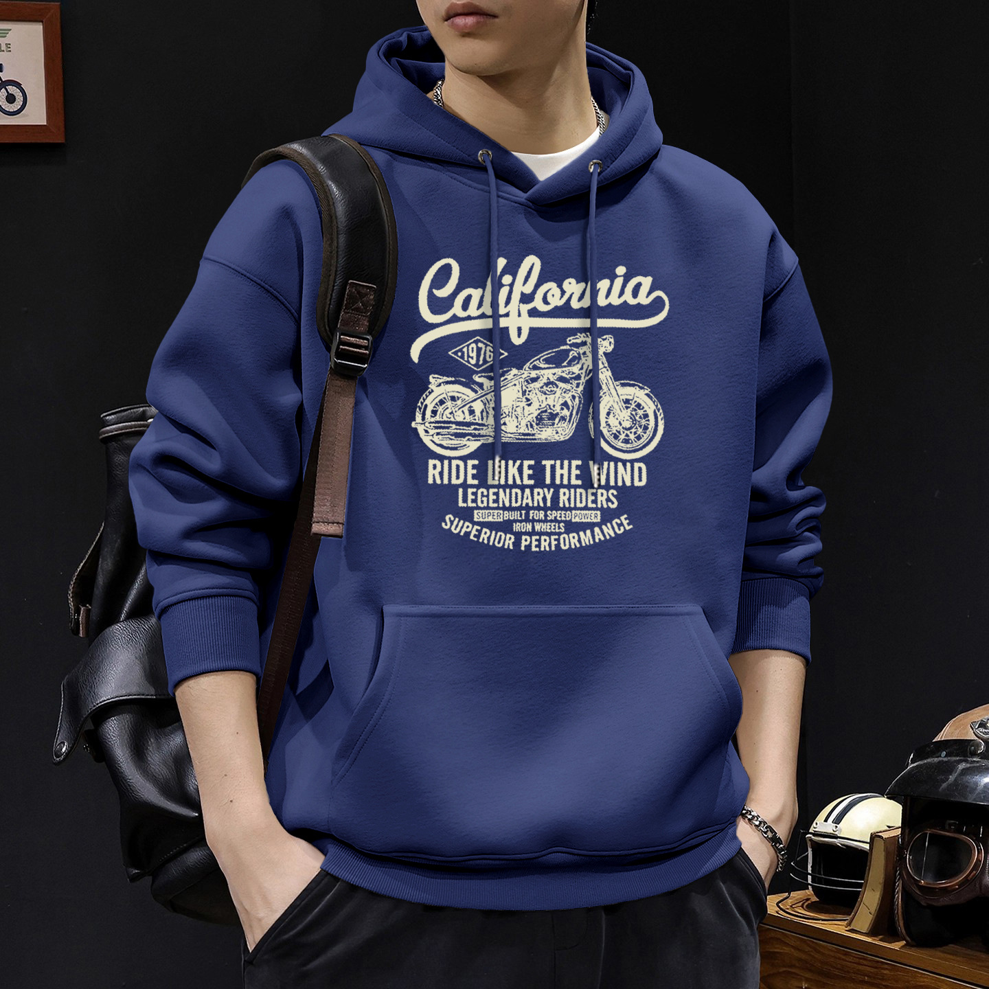 Hong Kong estilo japonés casual 420g pesado chaqueta encapuchada hombre primavera y otoño americano suelto y versátil chaqueta de pareja de estudiantes