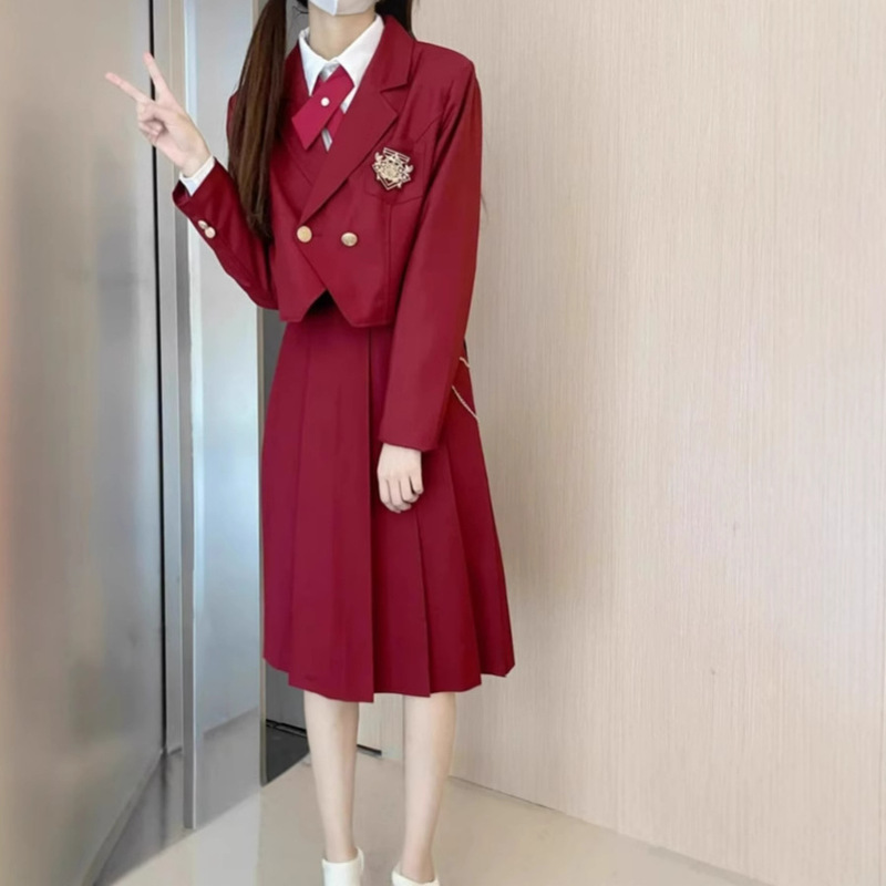 Authentic Jk Uniform Nursing Skirt Basic Style Student Vest Dress Short Blazer Dress Class Uniform Plus Size Set