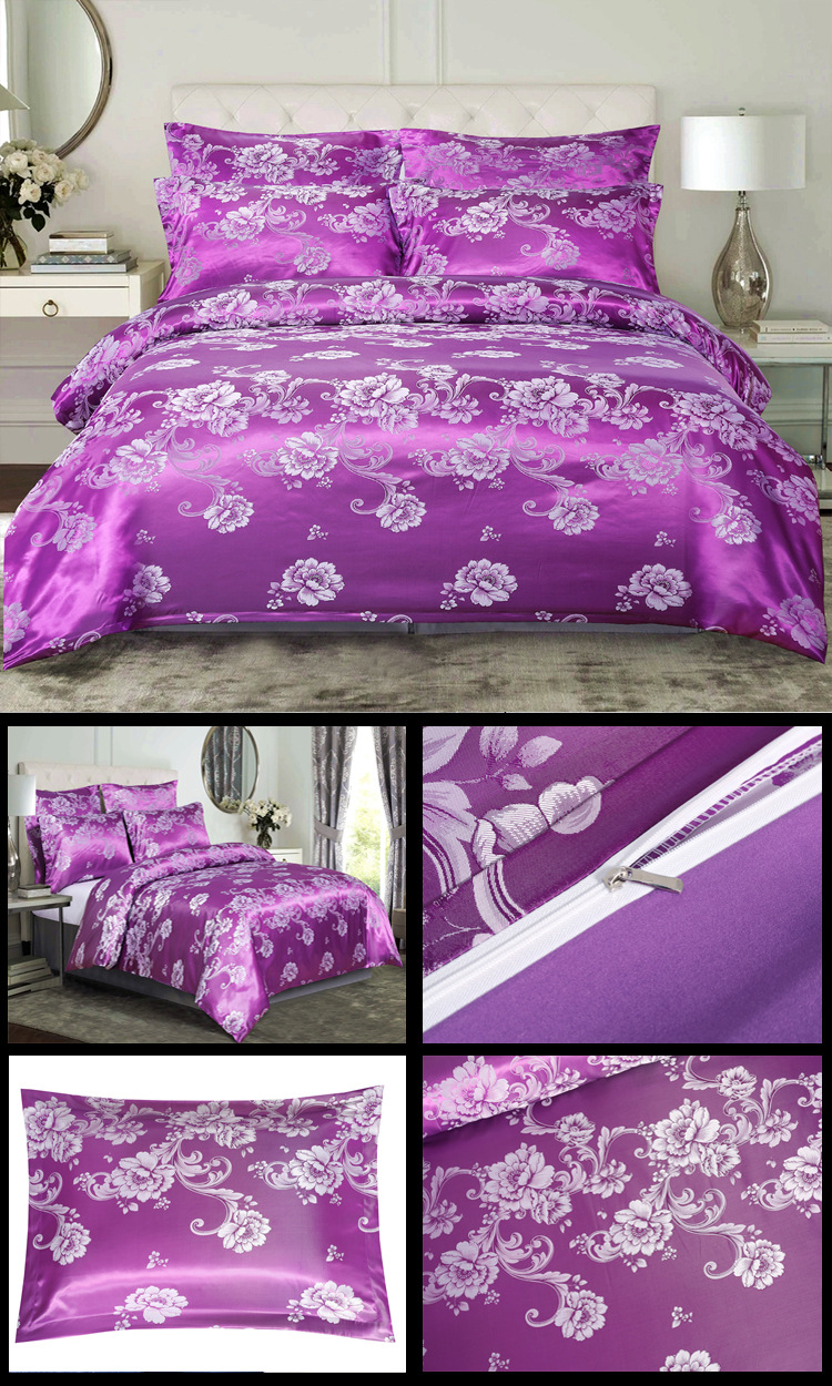 Set copripiumino jacquard in raso stile europeo da tre pezzi, Nantong_voghion.com