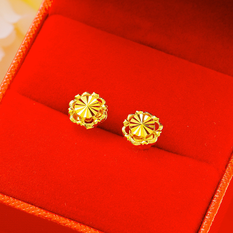 Pendientes de flores redondas huecas