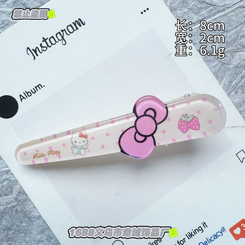 新しい漫画かわいいキティ猫とアヒルの口クリップ子供用甘いガーリーハート多用途前髪サイドクリップヘアクリップ|undefined