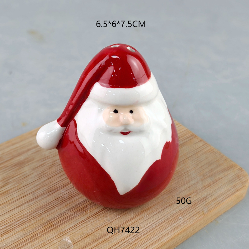 Cerámica Navidad muñeco de nieve s / p botella marido botella de condimento frasco de sal frasco de sal frasco de cocina regalo promocional