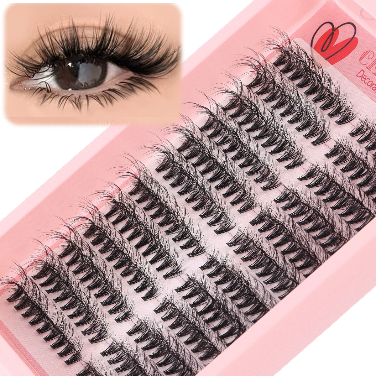 Cluster D-curve False Eyelashes, 216 Single Clusters, 8–16 mm, DIY Segmented Grafting Sets