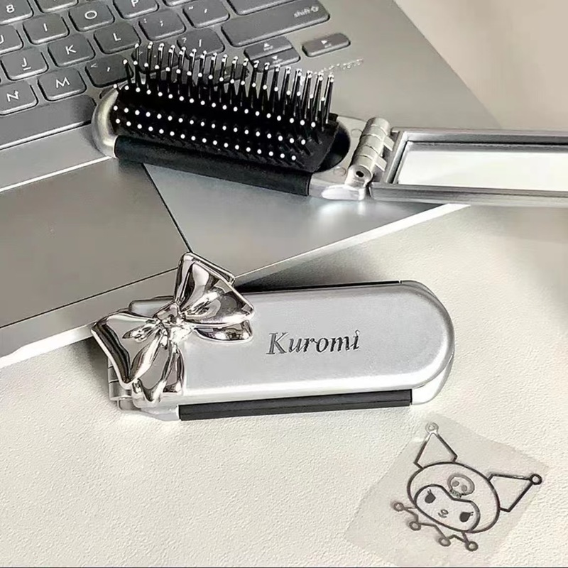 キュートでクリエイティブなフリップトップ折りたたみエアバッグコームミニポータブルミラーコームオールインワンエアクッションマッサージコーム女性用|undefined