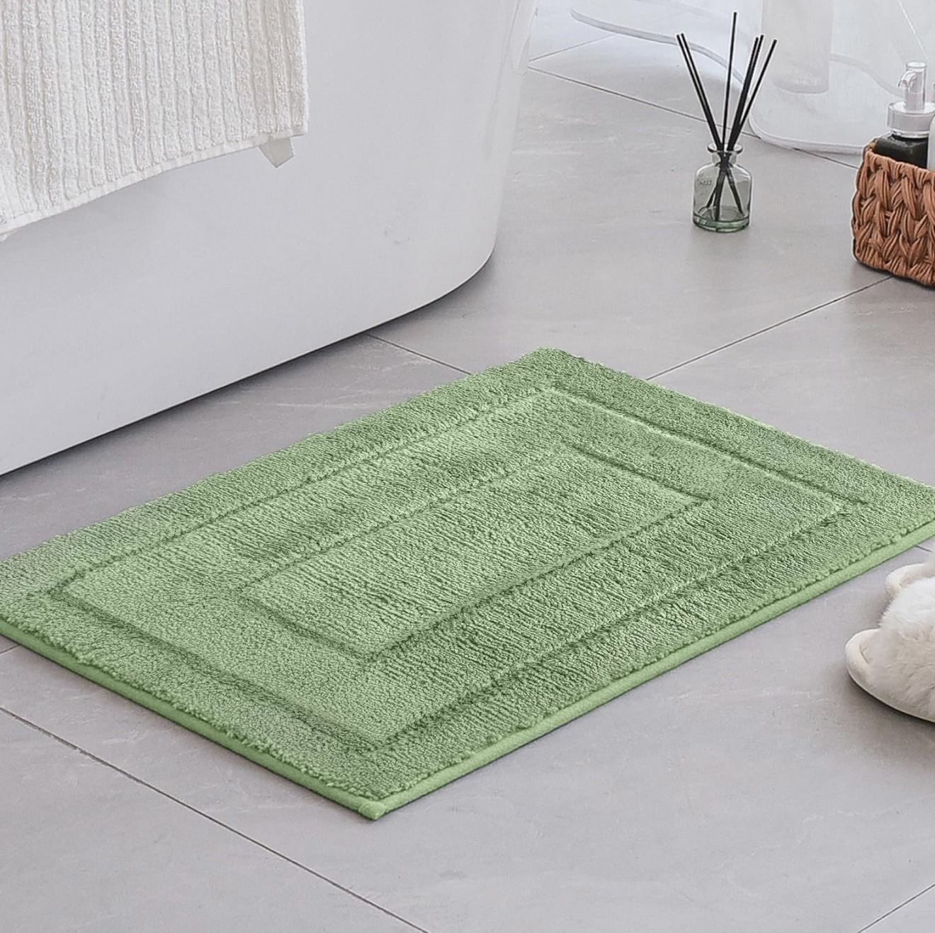 Cachemira transfronteriza alfombra de baño absorbente de agua inodoro puerta de inodoro pie de alfombra de baño antideslizante fácil de golpear alfombra de puerta