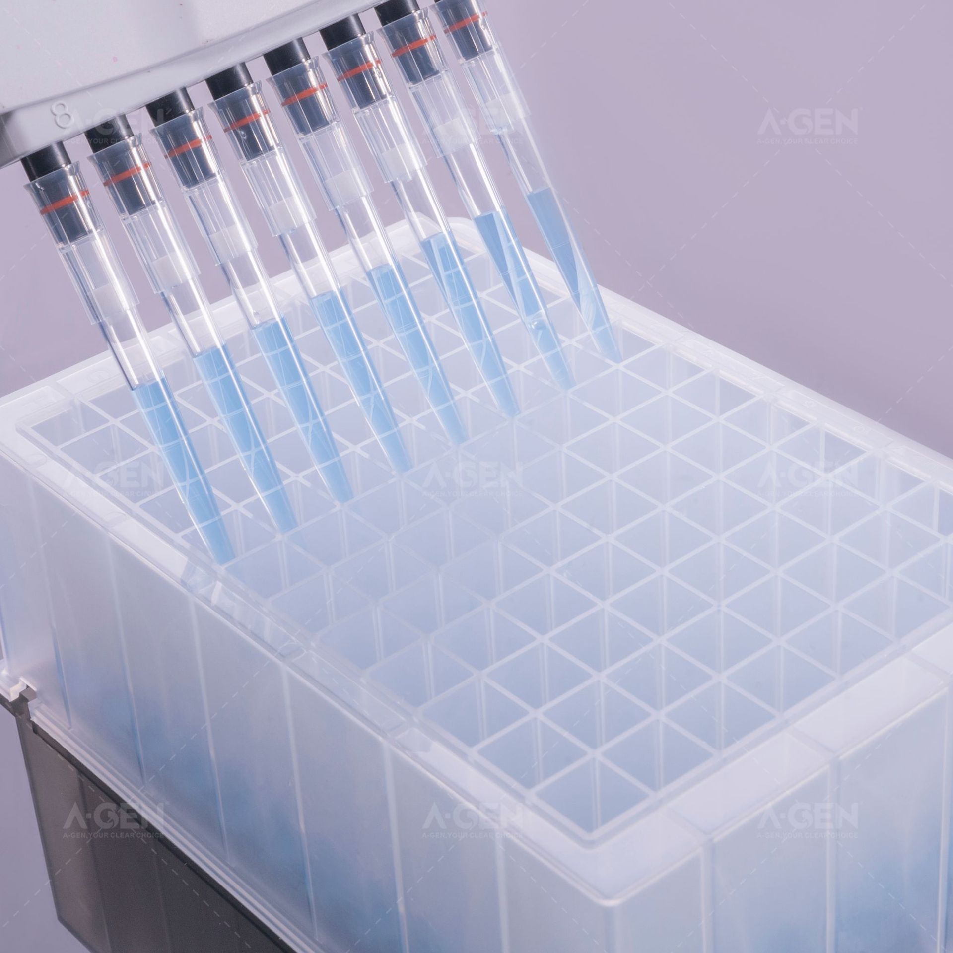 爱津工字型 U底锥底透明磨砂96方孔深孔板(2.2ml)实验室一次性耗
