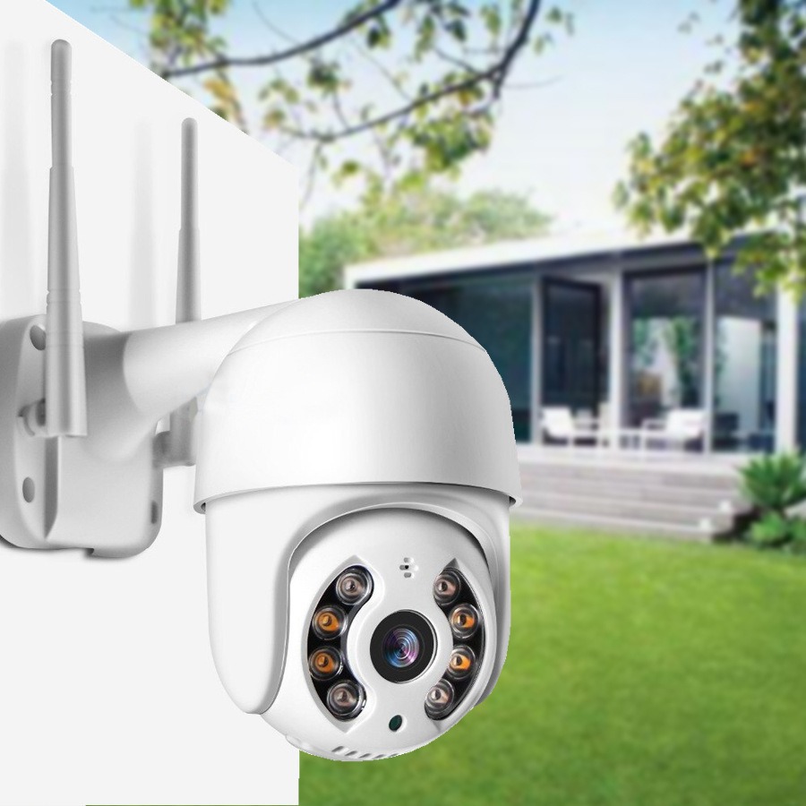 Cámara de Vigilancia PTZ para Exteriores Plástico ABS Impermeable, Visión Nocturna para Exteriores