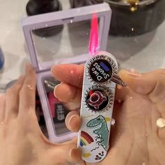 Sanrio Gears Windproof Lighter with Kluromi Pink Flame as a Gift for Boyfriend, Cartoon Cute Strawberry Bear