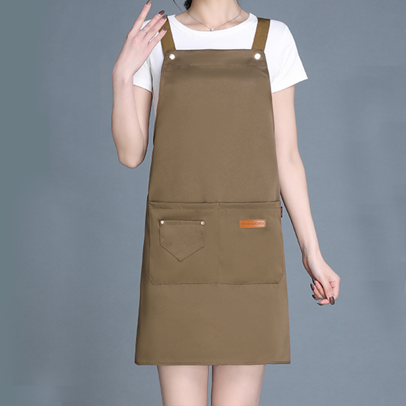 ケータリング用エプロン、カスタマイズされたロゴプリント、キッチン防水・耐油ウェイター作業服、ホルターネックロングエプロン|undefined