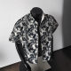 Summer New Cross-border Ins Hong Kong Style Retro Floral Thin Casual Shirt Top Loose Short-sleeved Shirt Men's Trendy