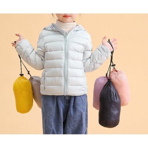 Boys' light down jacket, children's style, baby boy, girl, middle-aged and older child, white duck down hooded warm jacket, winter trend