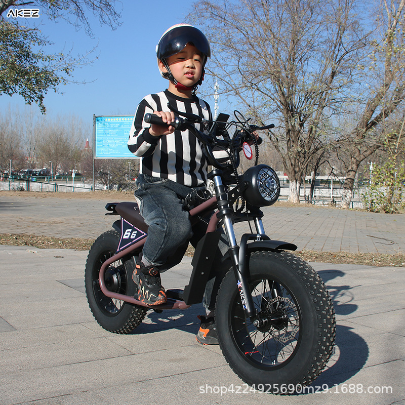 Factory Direct Sales 16inch Us Edition Retro Carbon Steel Children's Electric Motorcycle Power Assist Mountain Variable Speed Bike Factory Direct Sales 16inch Us Edition Retro Carbon Steel Children's Electric Motorcycle Power Assist Mountain Variable Speed Bike