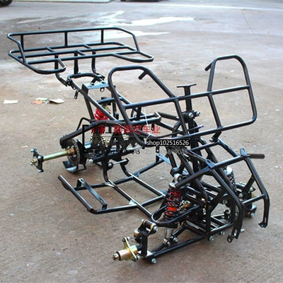ATV four-wheel off-road motorcycle parts, complete frame for the Little Bull ATV, front swingarm with rear axle (Motorcycle frame) - no-front-brake-rear-disc-brake