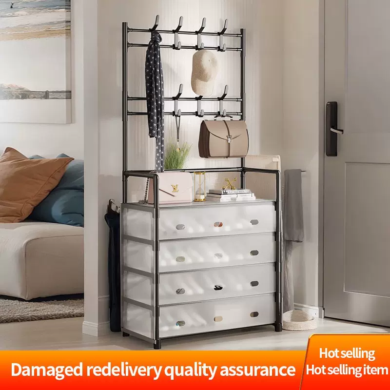 外贸鞋架简易放宿舍卧室鞋帽架多层多功能防尘收纳衣帽架一体式