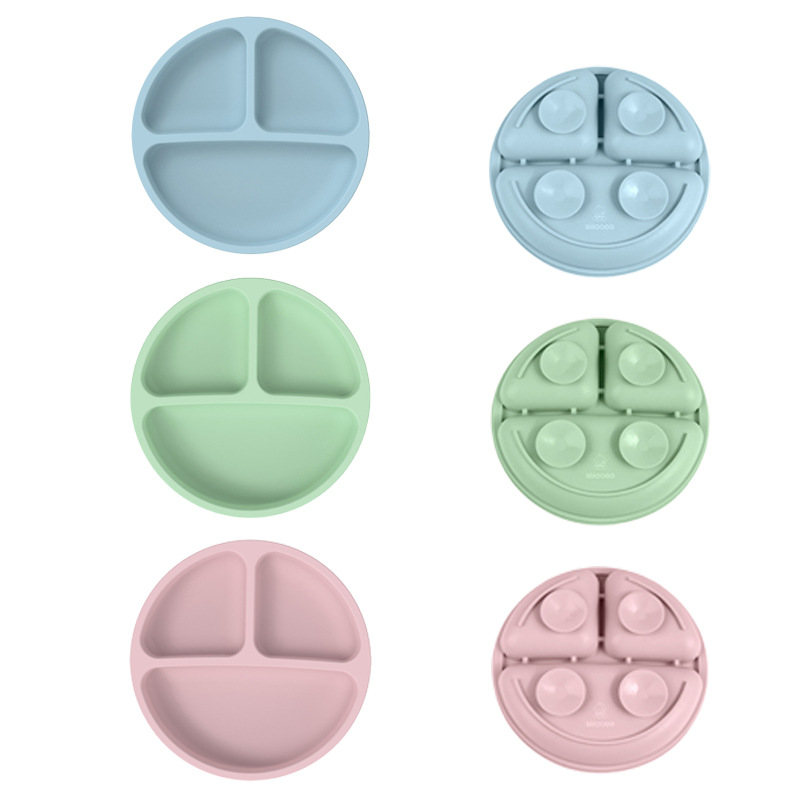 실리콘 디너 플레이트(블루, 핑크, 그린, 임의 색상 발송) OPP 가방 포장