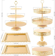 European-style Creative Gold-Plated Hollow Cake Stand | Wedding Decorative Props | Dessert Table Display | Pastry Shop & Bakery Cake Rack Set