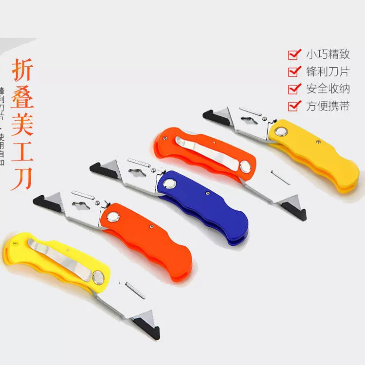 Folding Utility Knife, Aluminum Alloy Handle, Heavy-Duty Wear-Resistant Metal Blade, Multi-Pack Options