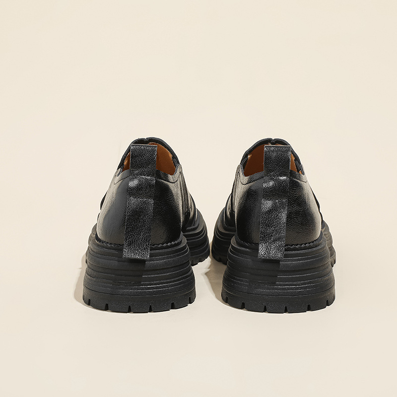 Women's Thick-soled Slip-on Loafers With Round Toe And Chunky Heel_voghion.com