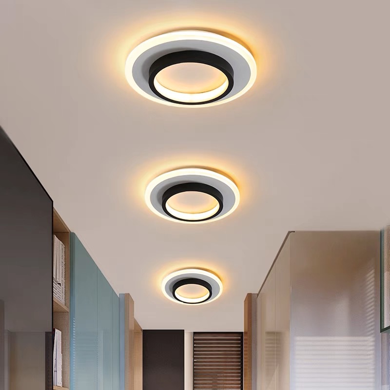 Modern Minimalist Corridor LED Entrance Hallway Ceiling Light Black and White Home Fashion Popular Versatile Lighting