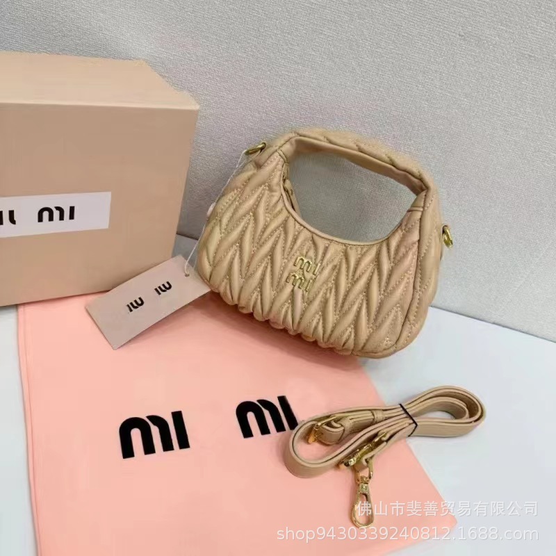 Miaomiu familia Qianjin, bolso de brazo, bolso de brazo Hobo, bolso de hombro, bolso de media luna portátil.