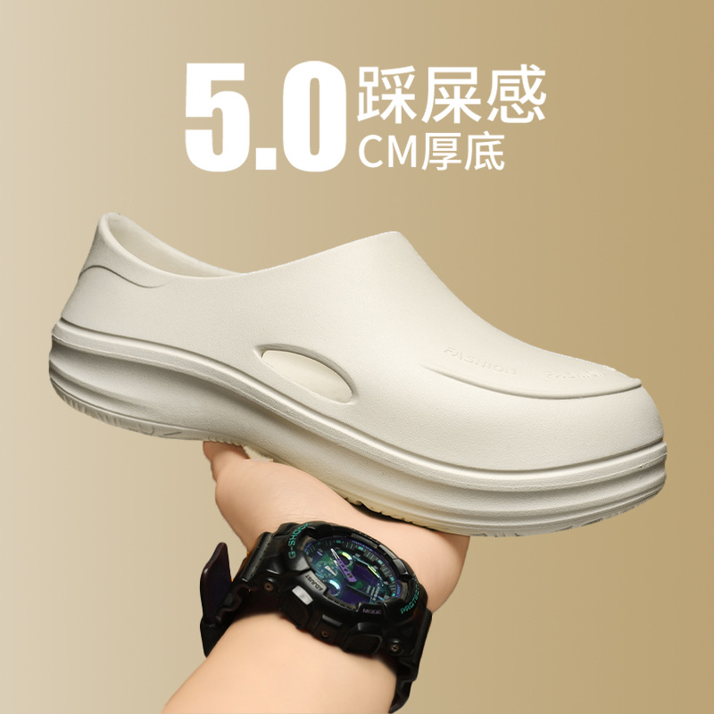 Zapatos con agujeros para hombres verano nuevas sandalias de playa al aire libre uso exterior de doble uso antideslizante resistente al desgaste suela suave zapatillas Baotou hombre