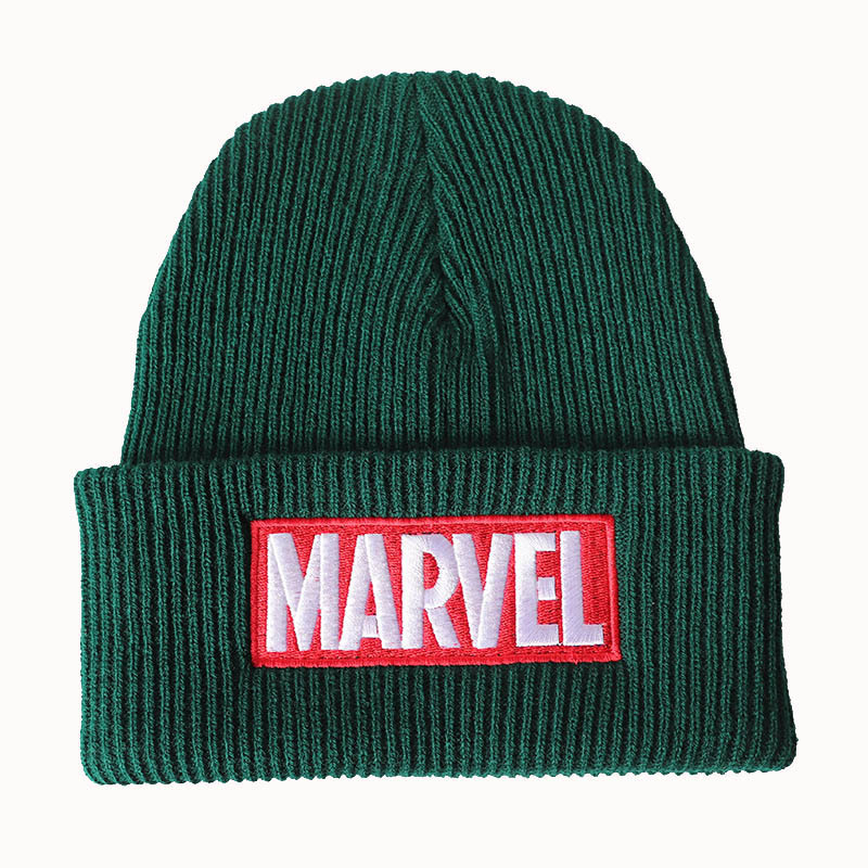 动漫卡通漫威MARVEL刺绣针织帽毛线帽冷帽套头帽男女字母外贸帽子|undefined