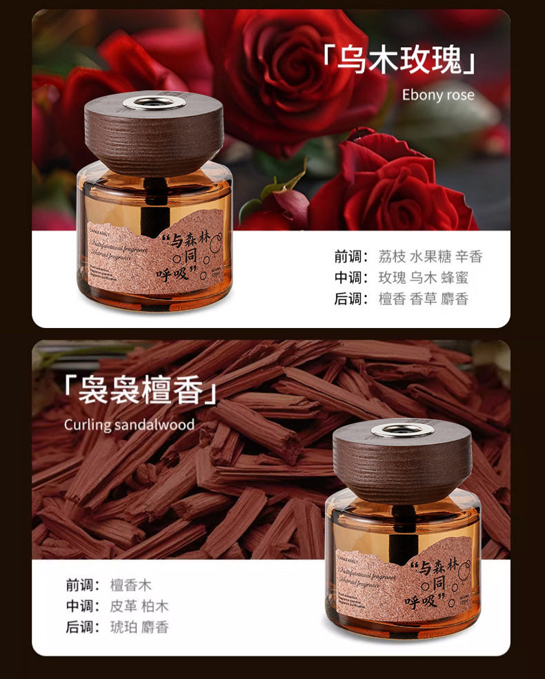 Car Air Freshener 2026 New Model Wooden Agarwood Sandalwood Long-Lasting Fragrance High-Grade Car Perfume for Interior Use