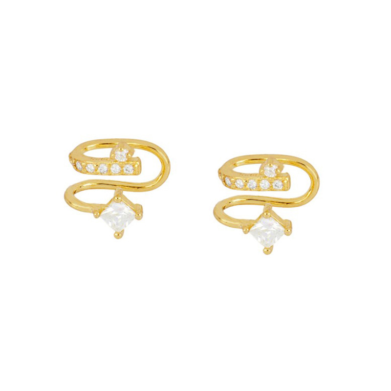 Single Double Layer 18k Copper Ear Clip Without Pierced Female Korean Simple Ear Bone Clip Fashion Earrings display picture 3