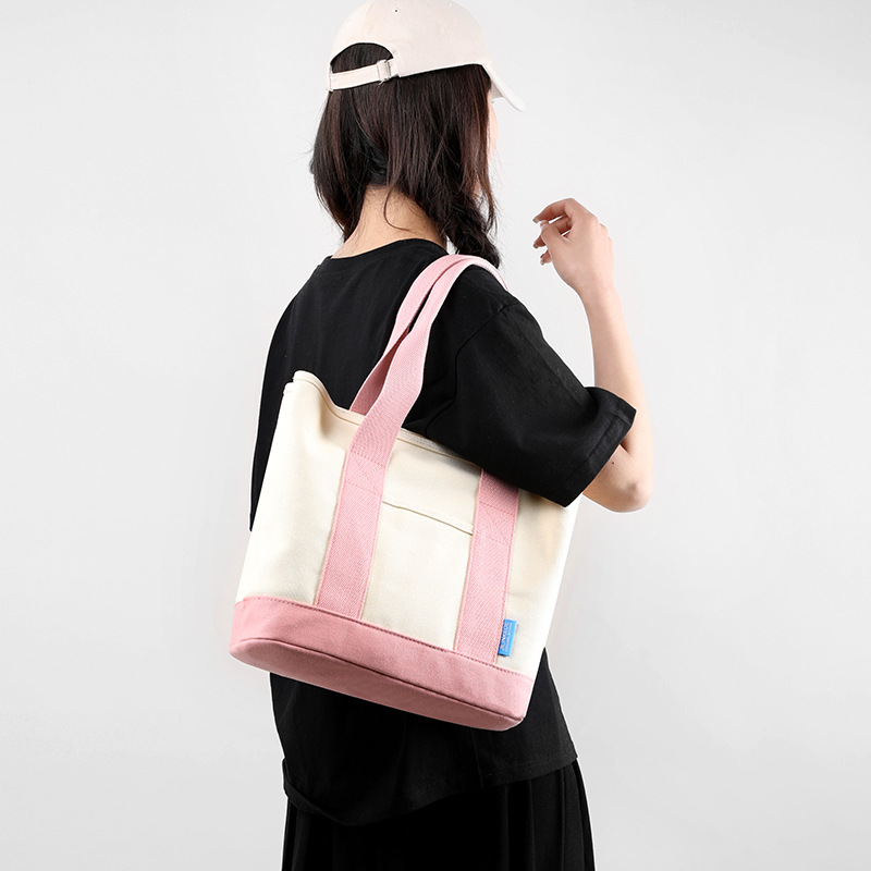 Contrast color large capacity tote bag fashion casual bag new bag women's bag daily commuter women's shoulder crossbody