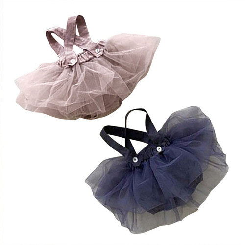 2024 Spring and Autumn Korean Children's Clothes Baby Girl Baby Clothing Carrier Mesh Skirt Baby Romper Clothes Gauze Skirt Girls Suspender Skirt