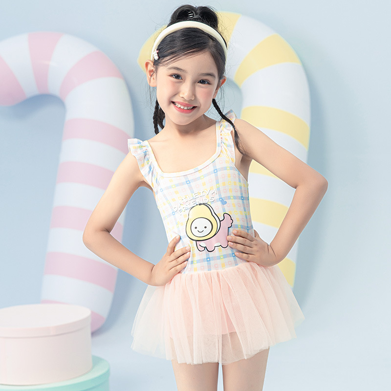 Ventas calientes de nuevos trajes de baño para niños niñas lindos bebés dibujos animados impresión spa piscina set de natación