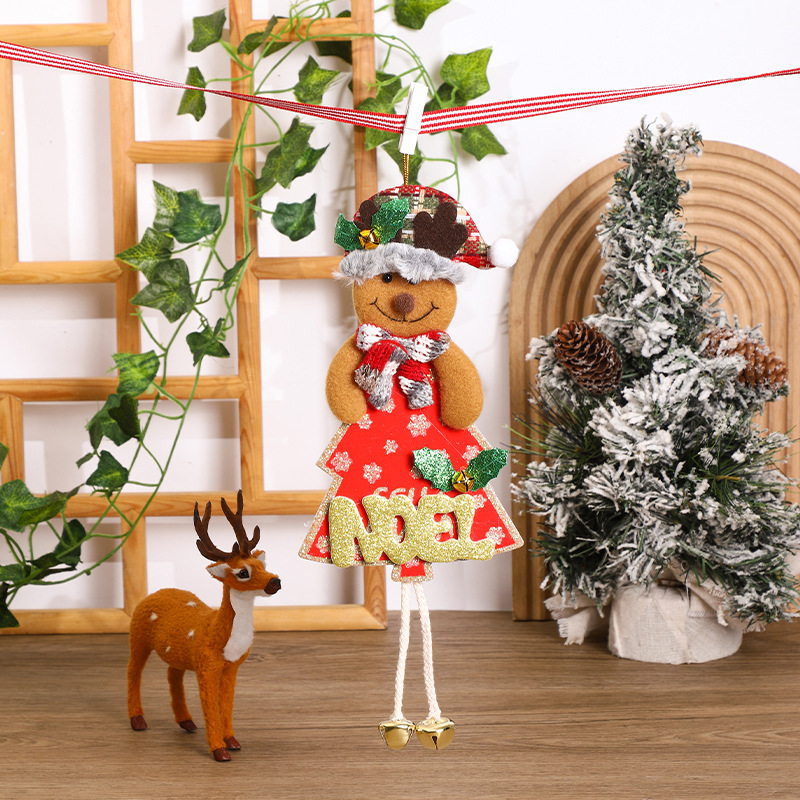 Kit de adornos navideños de tela, colección de colgantes para árbol de Navidad y regalos