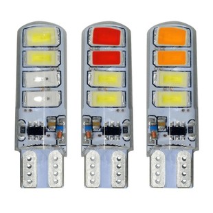 Motorcycle LED small light two-color flash silicone T10 5730 8SMD car LED wide light license plate light